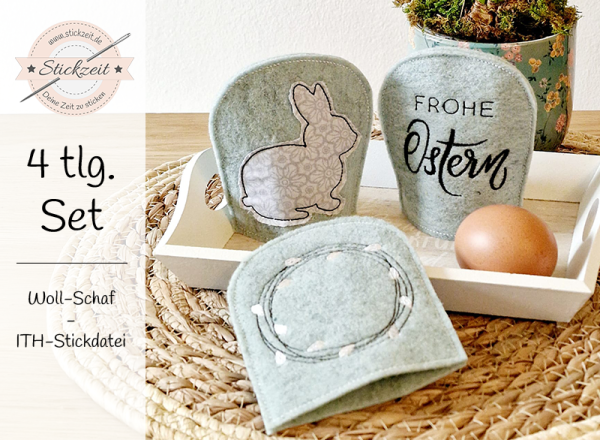 Eierwärmer für Ostern aus Filz - ITH-Stickdatei